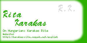 rita karakas business card